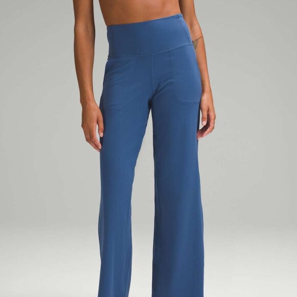 Lululemon Align High-Rise Wide-Leg Pant Size 14 Pitch Blue Nulu Lounge $128 - Picture 1 of 5